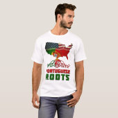 T-shirt Pièce en t portugaise américaine de racines (Devant entier)