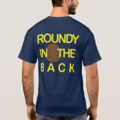 T-shirt Pièce en t pourpre de cheveux d'hockey de Roundy (Dos)