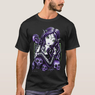 T-shirt Pièce en t pourpre de Faery de crâne de Hallowee