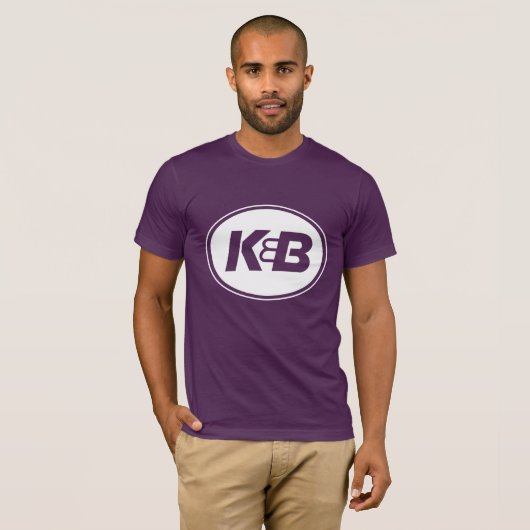 T-shirt Pièce en t pourpre du K&B des hommes (Devant entier)