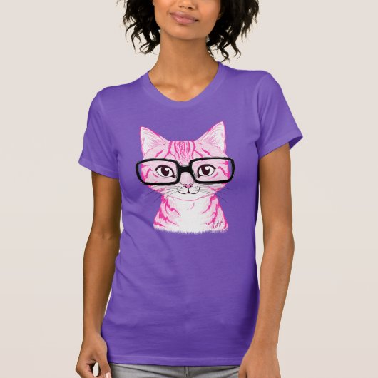 T-shirt Pièce en t ringarde du Jersey de chat des femmes (Devant)