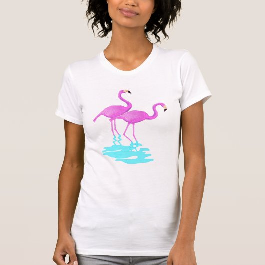 T-shirt Pièce en t rose de Flamant rose (Devant)
