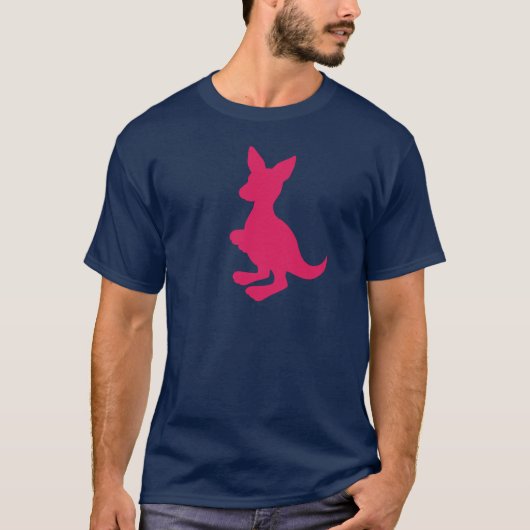 T-shirt Pièce en t rose du wallaby des hommes (Devant)