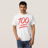T-shirt pièce en t rouge du monde de "100" Emoji (Devant entier)