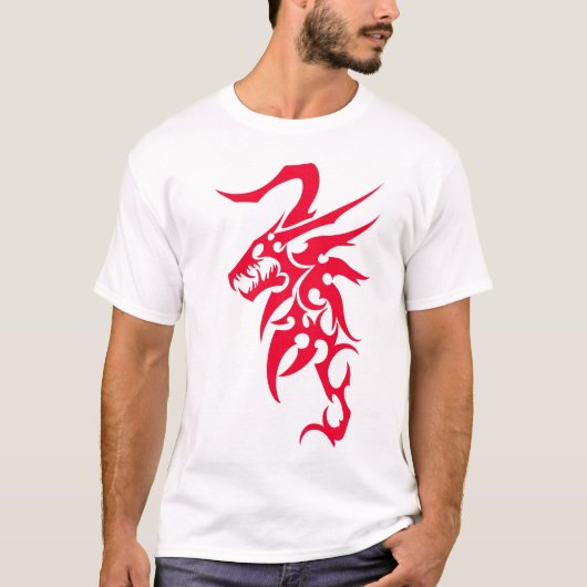 T-shirt Pièce en t tribale de dragon (Devant)