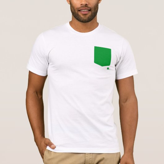 T-shirt Pièce en t verte de poche (Devant)
