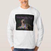 T-shirt Pièce en t vilaine de Noël de chien (Devant)