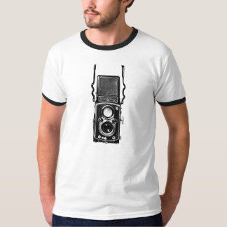 T-shirt Pièce en t vintage réflexe d'appareil-photo de