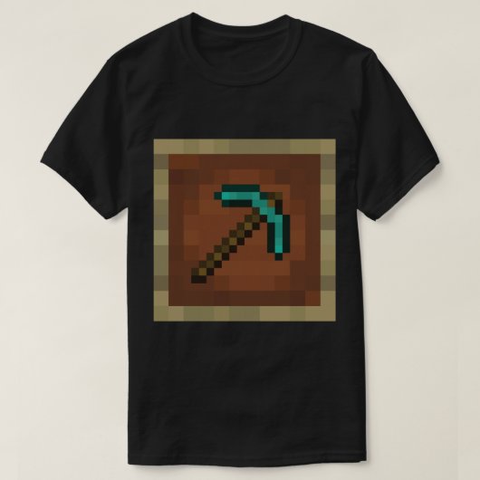 T-shirt Pièce Minecraft Cadre Diamant Pickaxe (Design devant)