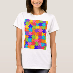 T-shirt Pièces de puzzle colorées Jigsaw Joyeux Puzzler