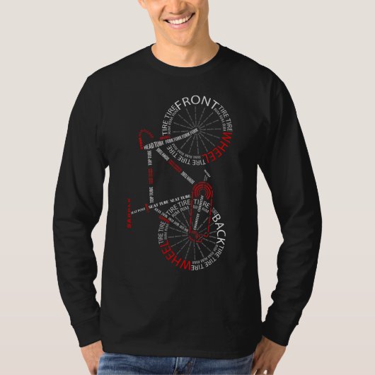 T-shirt Pièces de vélo d'anatomie de vélo Cyclisme vertica (Devant)