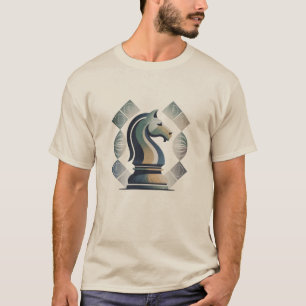 T-shirt Pièces d'échecs de chevalier vintage tendance 