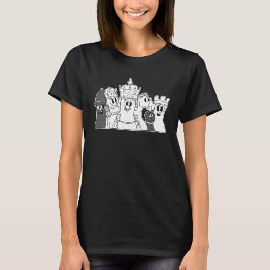 T-shirt Pièces d'échecs mignonnes (Devant)