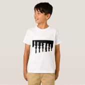 T-shirt Pièces d'échecs noires et blanches (Devant entier)