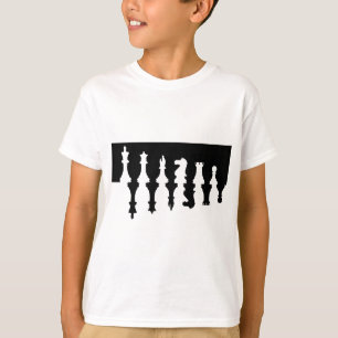 T-shirt Pièces d'échecs noires et blanches