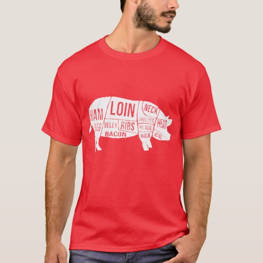 T-shirt Pièces et coupes affligées de porc (Devant)