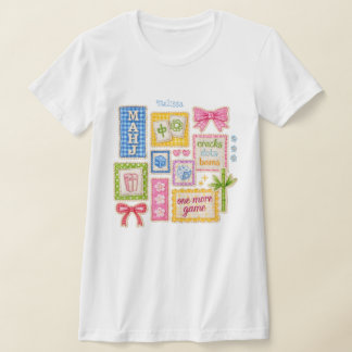 T-shirt Pièces personnalisées de Mahjong en broderie facti
