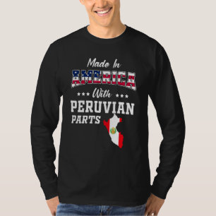 T-shirt Pièces Péruviennes d'Amérique Carte du Pérou Drape