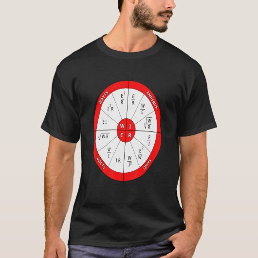 T-shirt PIER chart Electrical Formulas Nerd Engineer (Devant)