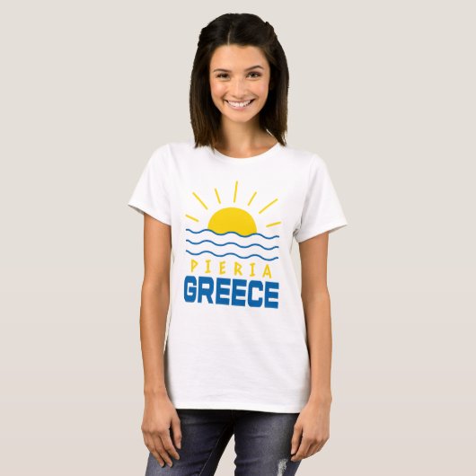 T-shirt Pieria Grèce soleil et mer vague femmes (Devant entier)