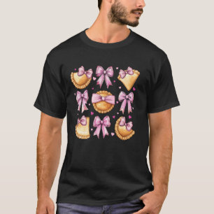 T-shirt Pierogi à noeud coquette Pologne Fille Maman Rose