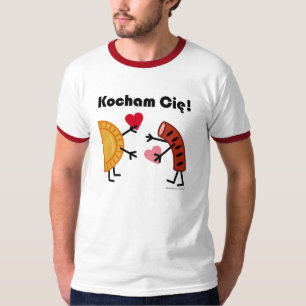 T-shirt Pierogi et Kielbasa - Kocham cie ! (Je t'aime !)