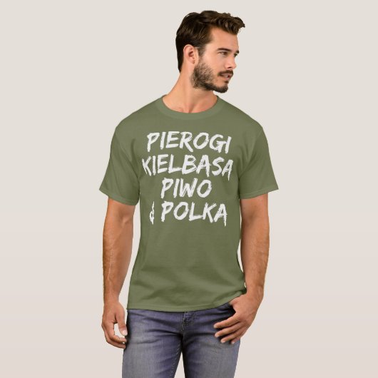 T-shirt Pierogi Kielbasa Piwo Polka Dyngus Jour Premium (Devant entier)