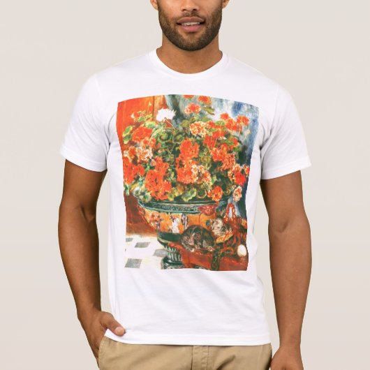 T-shirt Pierre-Auguste Renoir Geraniums Et Chats (Devant)