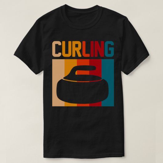 T-shirt Pierre de curling à l'aspect rétro (Design devant)