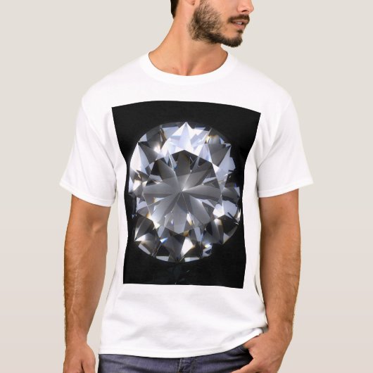 T-shirt Pierre de diamant : l'espace noir brille. (Devant)