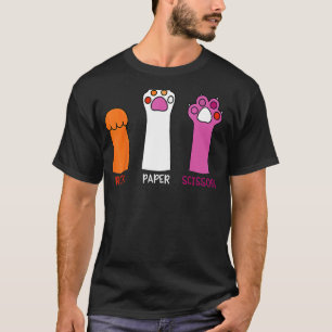 T-shirt Pierre Feuille Ciseaux Pattes de Chat LGBT Gay Les
