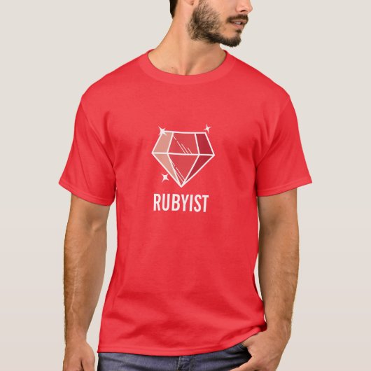 T-shirt Pierre gemme rouge rouge Rubyist (Devant)