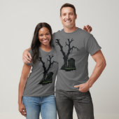 T-shirt Pierre tombale et arbre (Unisexe)