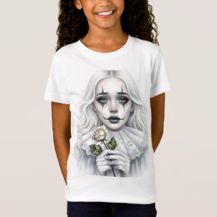 T-Shirt Pierrot à la rose blanche