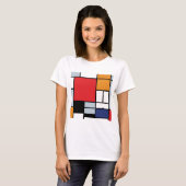 T-shirt Piet Mondrian - Composition avec grand plan rouge (Devant entier)