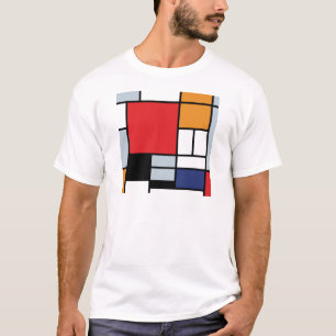 T-shirt Piet Mondrian - Composition avec grand plan rouge