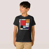 T-shirt Piet Mondrian - Composition avec grand plan rouge (Devant entier)