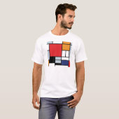 T-shirt Piet Mondrian - Composition avec un grand plan rou (Devant entier)