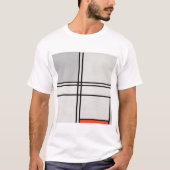 T-shirt Piet Mondrian Composition (No. 1) Gris-Rouge. (Devant)
