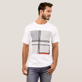 T-shirt Piet Mondrian Composition (No. 1) Gris-Rouge. (Devant entier)