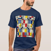 T-shirt Piet Mondrian dynamique et coloré (Devant)