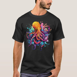 T-shirt Pieuvre Amoureux des animaux de la mer coloré Spla