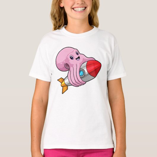 T-shirt Pieuvre avec Fusée (Devant)