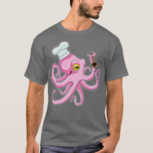 T-shirt Pieuvre comme cuisinier avec cuillère en bois