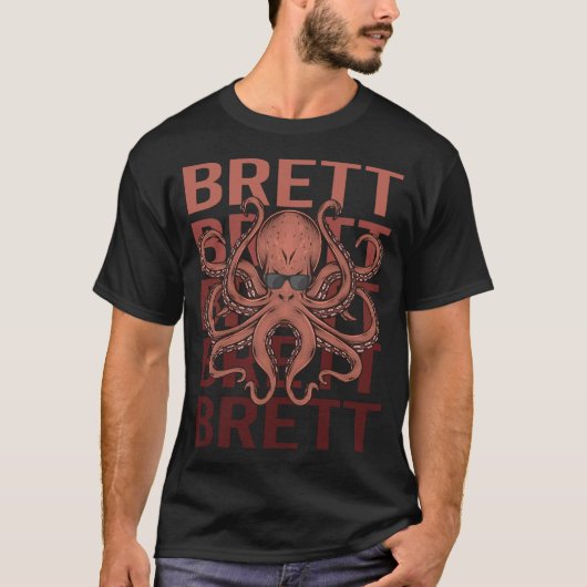 T-shirt Pieuvre drôle - Brett Nom (Devant)