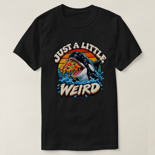 T-shirt Pieuvre drôle mangeant une pizza (Design devant)