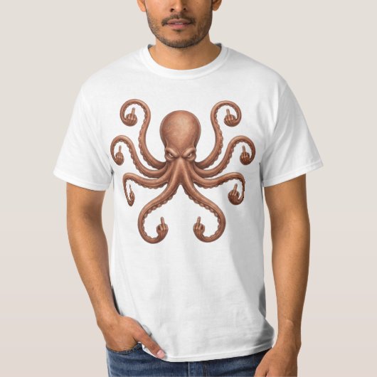 T-shirt Pieuvre en colère (Devant)