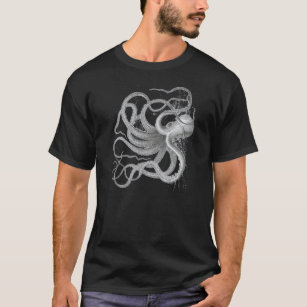 T-shirt Pieuvre vapeur marine dessin Vintage kraken