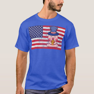 T-shirt Pig 4th Of July Independence Day Usa Flag Premium4