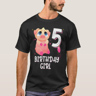 T-shirt Pig Animal 5e anniversaire fille B Jour 5 ans